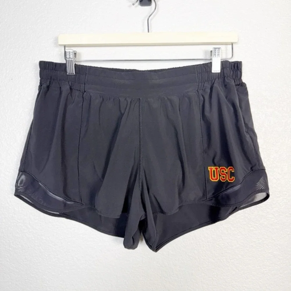 Lululemon Size 14 USC College Hotty Hot Shorts Black‎ Running Athletic